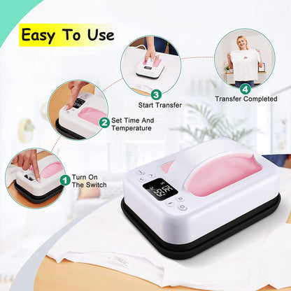 7x5 Portable Heat Press Machine – Fast Heating Sublimation Press for T-Shirts, Beginner & Home Business Friendly