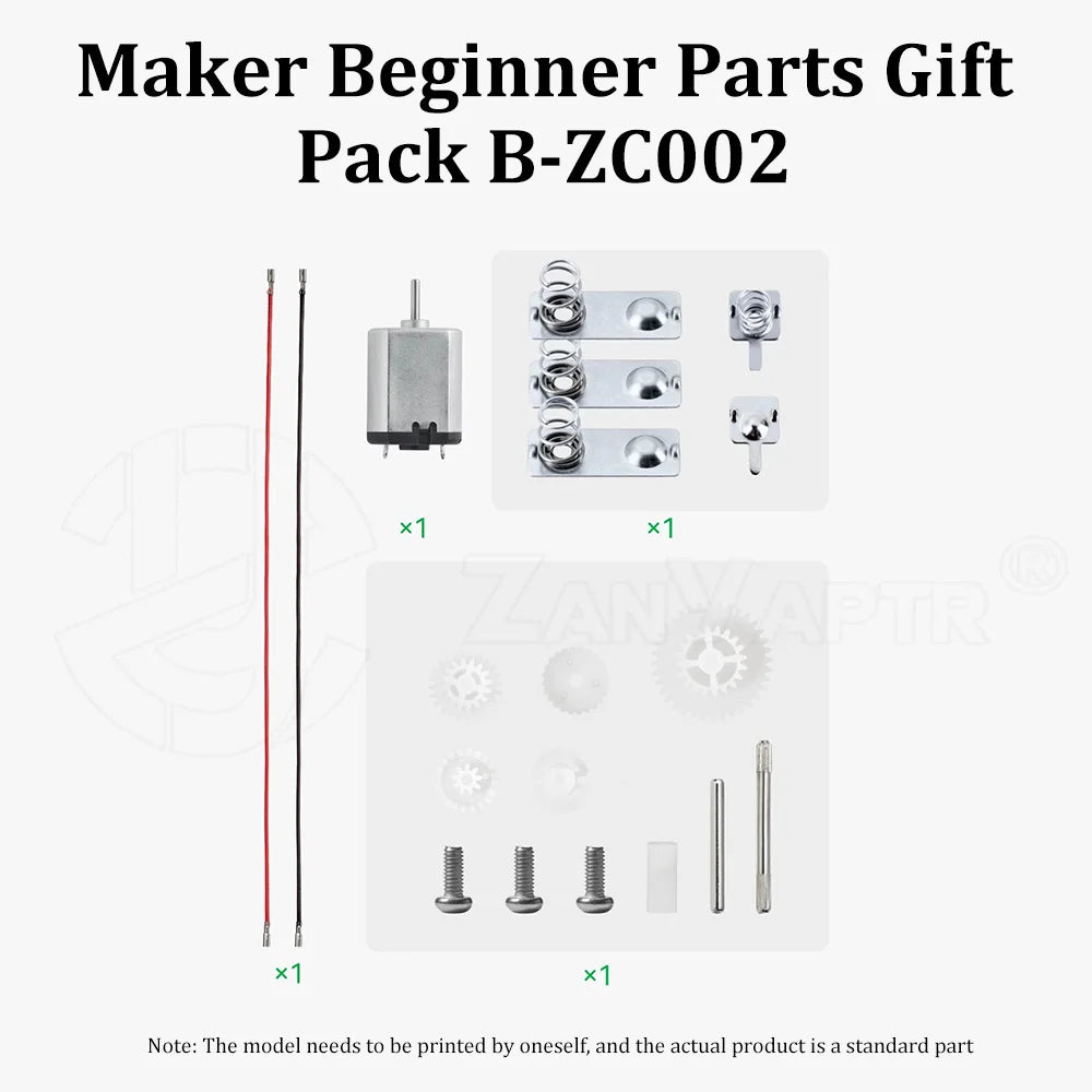 Bambu Lab Novice 3D Printer Parts Gift Pack – DIY Creative Model Kit B-ZC002