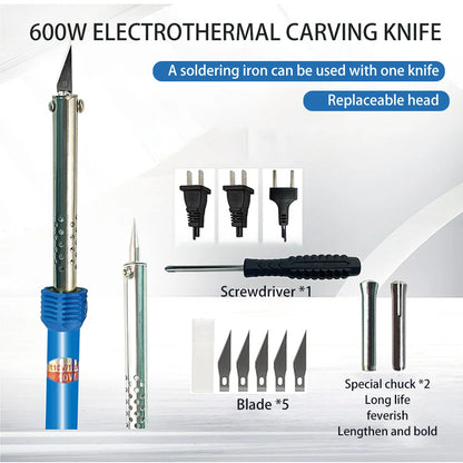 9Pcs Electric Hot Knife Cutter Kit - Soldering Iron Set for Plastic, Vinyl Carving and DIY Cutting Projects