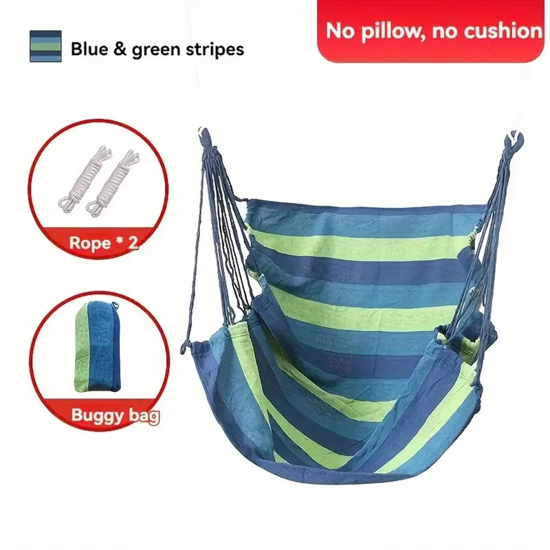 Durable Outdoor Camping Hammock - Adult & Kids Hanging Swing Chair for Travel, Indoor & Outdoor Relaxation