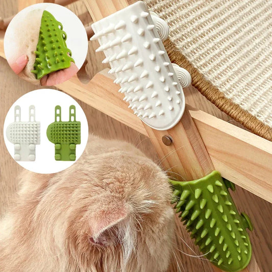 Pet Cat Hair Removal Comb - Self Cleaning Grooming Massage Brush & Wall Corner Scratcher for Kittens