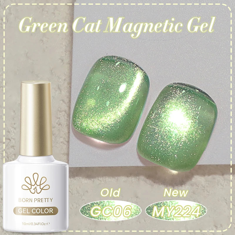BORN PRETTY Cat Magnetic Gel Nail Polish 117 Colors 10ml Full Coverage Semi-Permanent Soak-Off Nail Varnish for Salon Manicure Glitter Cat Eye Nails