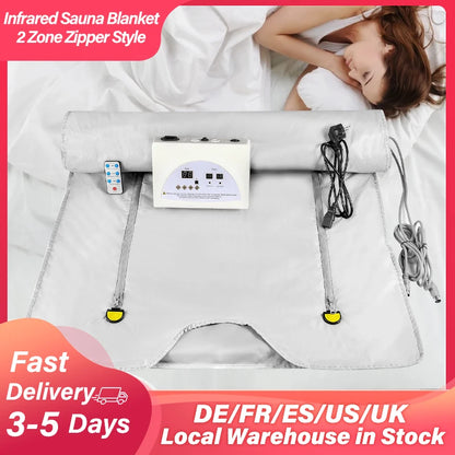 Professional Infrared Sauna Blanket – Slimming Heating Blanket with Zipper Design for Weight Loss & Detox, 180x80cm Home Spa