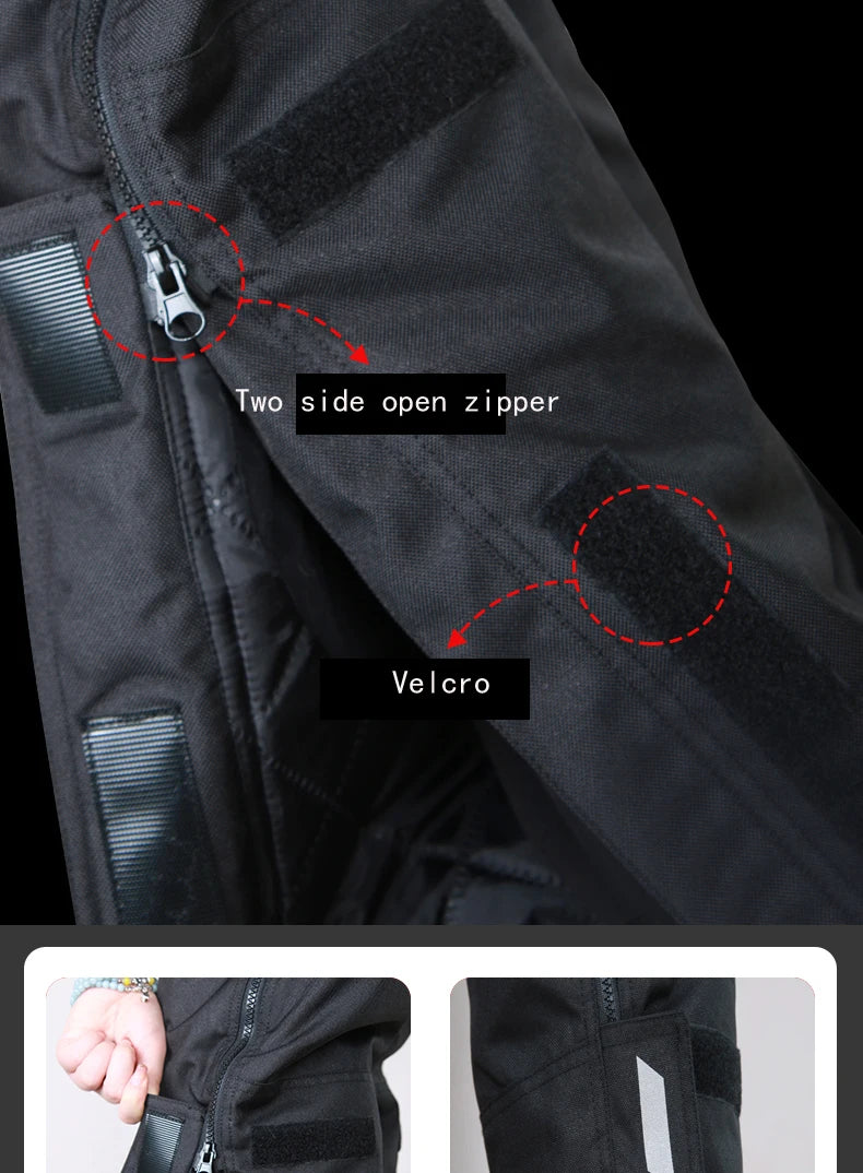 AMU Motorcycle Quick Take-Off Pants - Waterproof, Windproof, Thermal Protective Gear for Men & Women