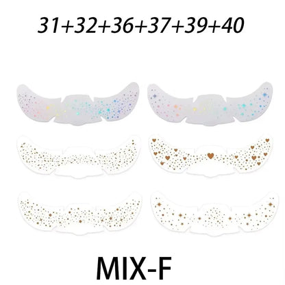 6pcs Metallic Fake Freckles Temporary Tattoos — Gold & Silver Face Stickers for Makeup and Hot Stamping