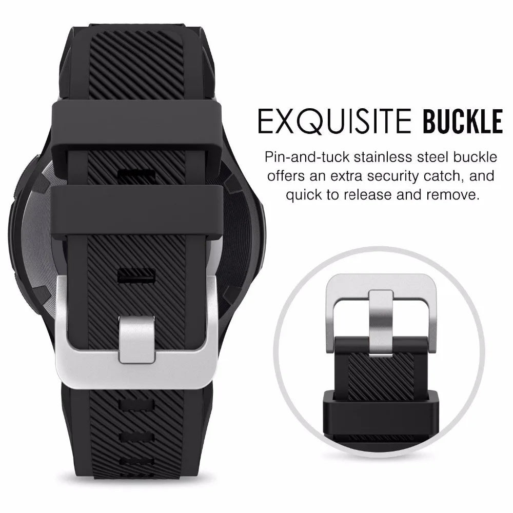 20mm/22mm Silicone Watch Strap for Samsung Galaxy Watches - Replacement Bracelet for Galaxy Watch 4, 5, 5 Pro, 6 Classic, 46mm, Watch 3, Active 2, S3 & S2