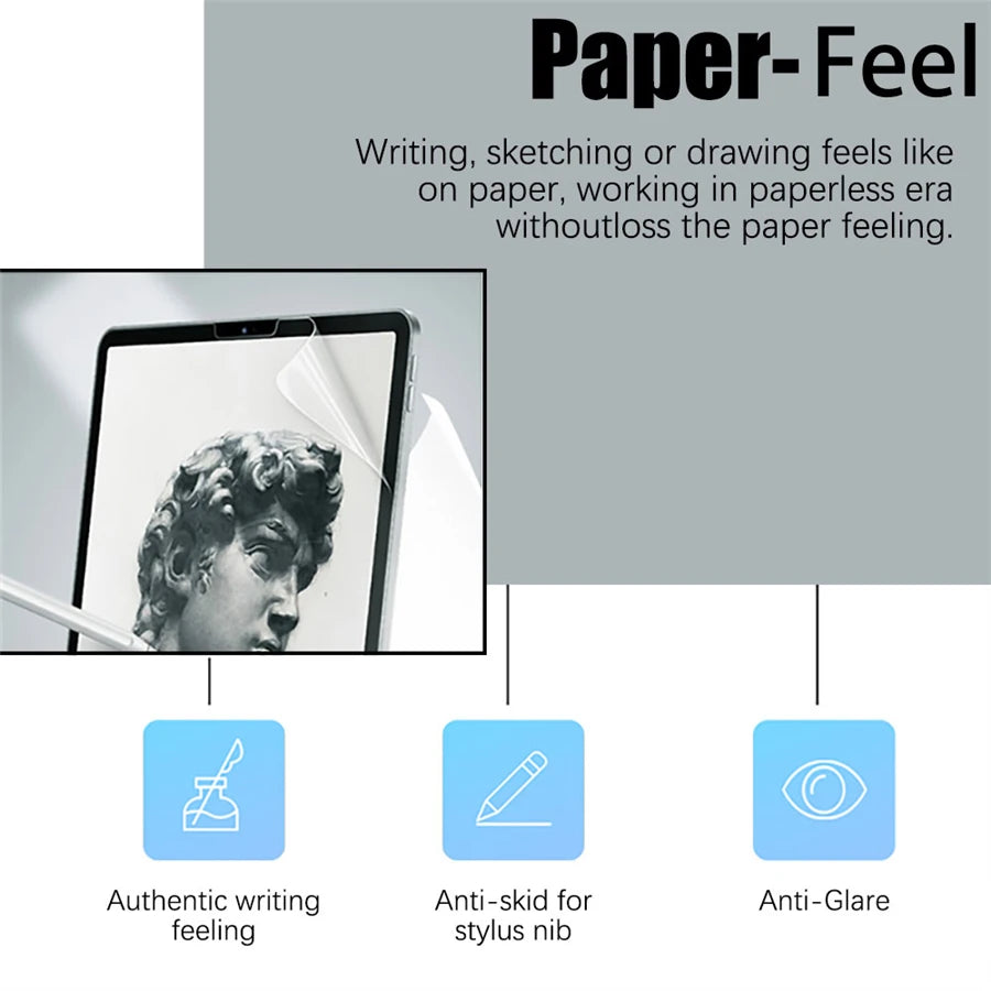 3Pcs Paper-Like Screen Protector for iPad Air & Pro – Compatible with 6th to 10th Gen (11", 12.9", 10.5")