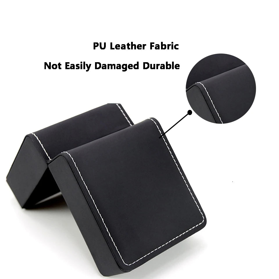 Lnofxas Black Single Watch Gift Box — PU Leather Wristwatch Display Case with Pillow, Organizer for Men