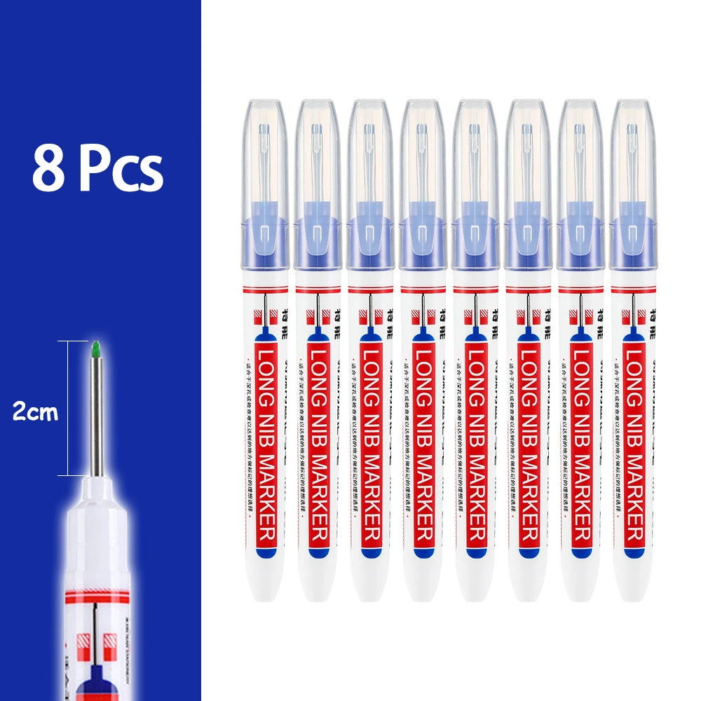 2cm Waterproof Deep Hole Marker Pen - Long Head Carpenter Markers for Metal Woodworking Tools 4-80pcs