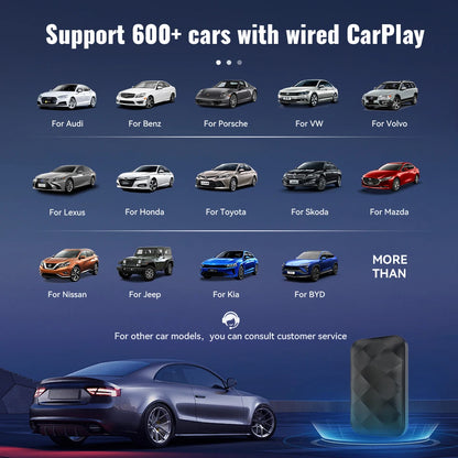 Acodo 2025 3-in-1 CarPlay AI Box — Wireless Android Auto & USB Adapter for YouTube, Netflix, Universal TV, Plug & Play