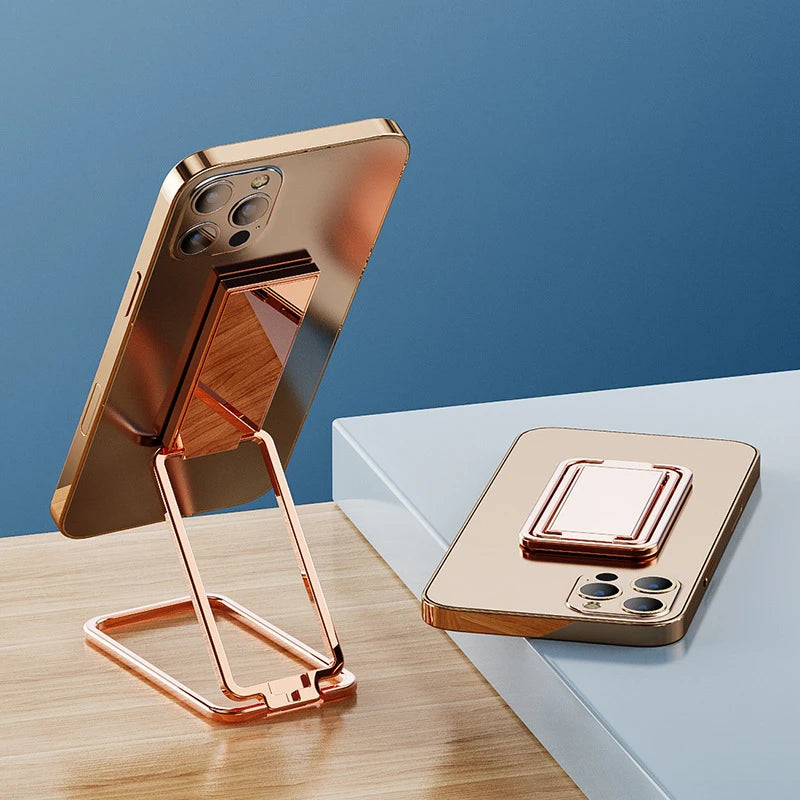 360° Rotating Metal Phone Ring Holder - Foldable Finger Grip and Kickstand for iPhone 15/16 Pro Max, Xiaomi, and Huawei