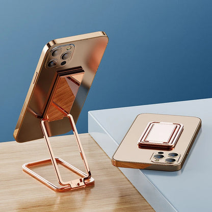 360° Rotating Metal Phone Ring Holder - Foldable Finger Grip and Kickstand for iPhone 15/16 Pro Max, Xiaomi, and Huawei