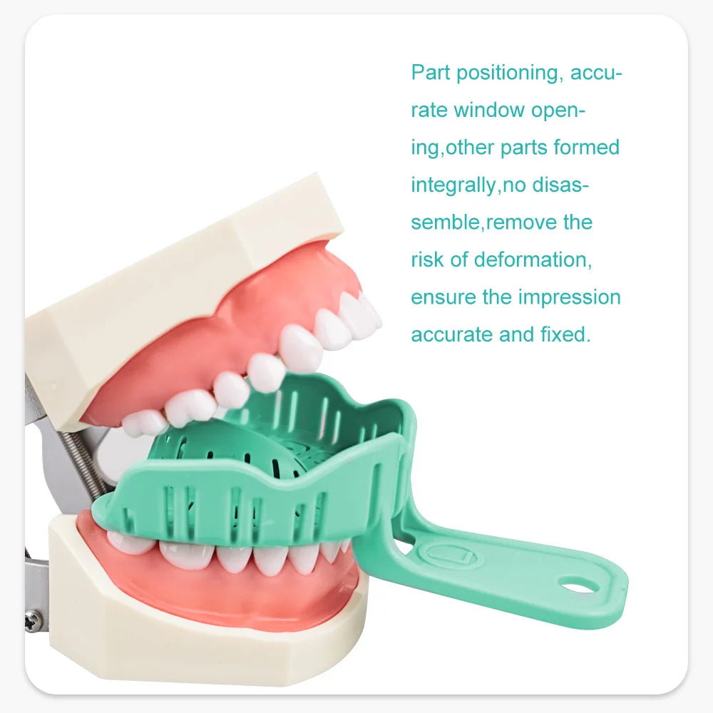 Denspay 6Pcs Dental Impression Tray Set – S/M/L Full Mouth & Partial Mold Trays, Easy Fold Plastic Design