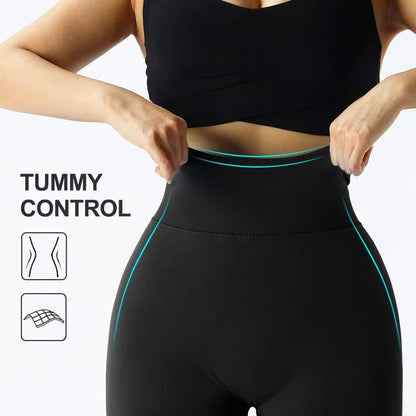 Seamless Knitted Fitness GYM Pants: High Waist Tight Peach Buttocks - Nude Yoga Pants for Women