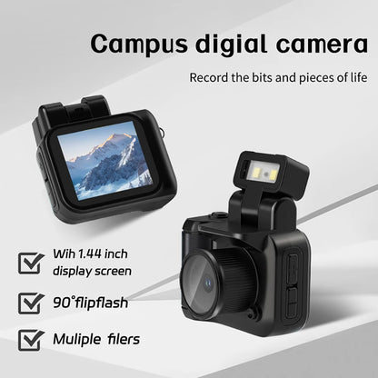 Y4000 Mini HD 1080P Camera with Screen – Portable Retro Compact Video Recorder with Flash and Battery Dock
