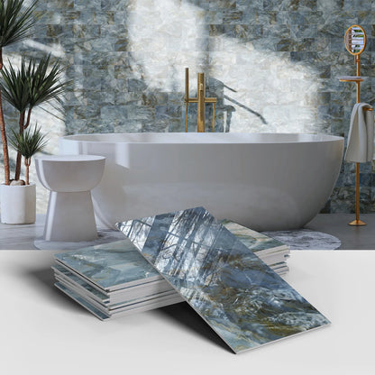 16PCS Marble Pattern Wall Stickers - Waterproof Oil-Proof PET Foam Kitchen Backsplash & Decorative Wallpaper Panels
