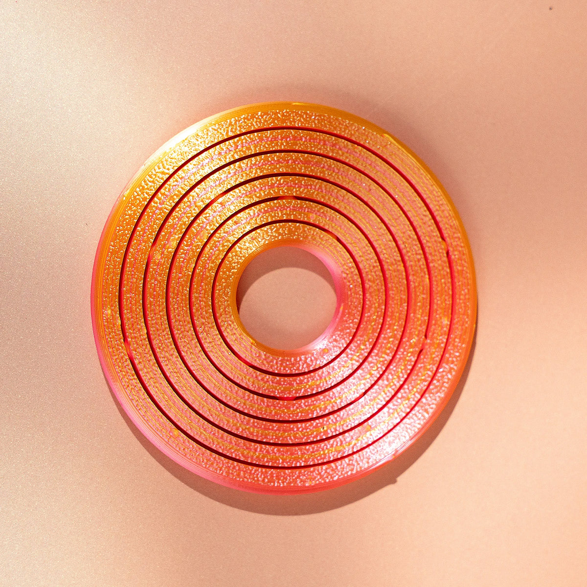 3D Printed Hex Ring - Colorful Rotating PLA Novelty Finger Ring & Desktop Toy