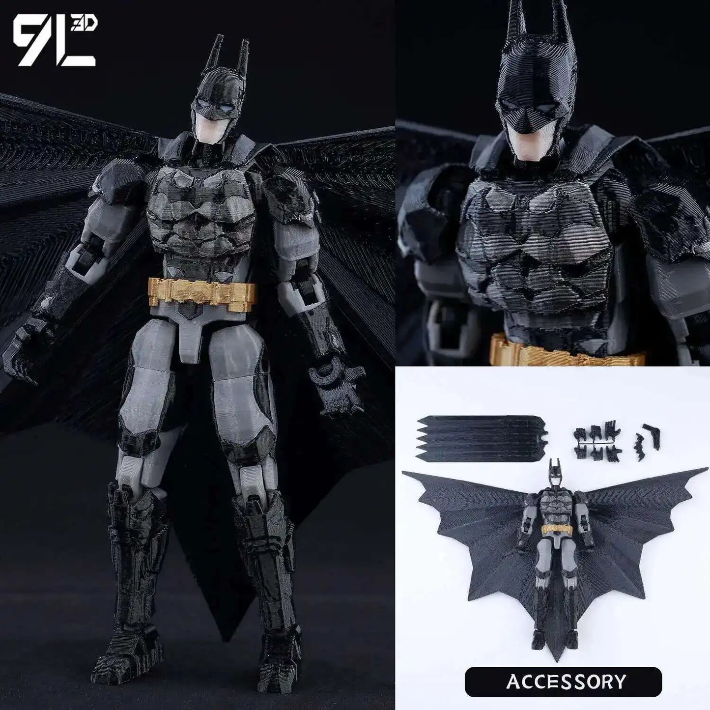 9L3D Superman & Batman Action Figures – Multi-Jointed Poseable LUCKY13 Titan13 Collectible Hero Toys