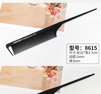 Professional Stainless Steel Hair Tail Comb – Fine Teeth Salon Styling Comb, Spiked Hair Care Tool for Barbers