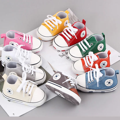 New Baby Shoes for Boys & Girls – Classic Canvas Casual Sneakers, Soft Sole Non-Slip Toddler Walkers D2486