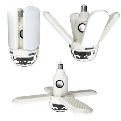 E27 LED Bulb Fan Light - Bluetooth Speaker Ceiling Lamp With Remote Control & Foldable Blades