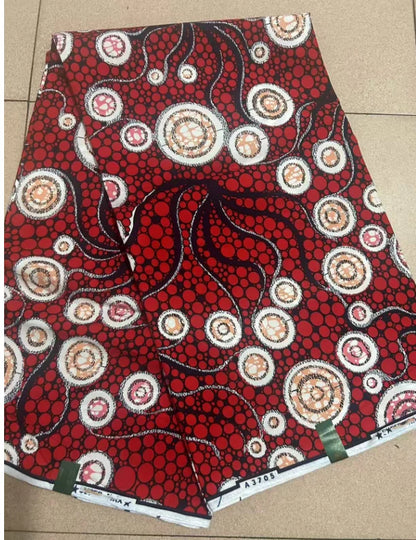 African Ankara Wax Print Fabric - 100% Cotton Soft Nigerian Real Wax Material for Women’s Party Dresses