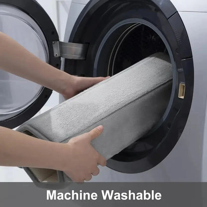 Soft Non-Slip Quick-Dry Bathroom U-Mat - Pure Color Stripe Absorbent Toilet & Shower Carpet