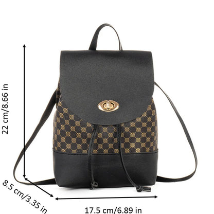 Women's Mini Travel Backpack - Cute PU Leather Purse and Shoulder Bag Combo