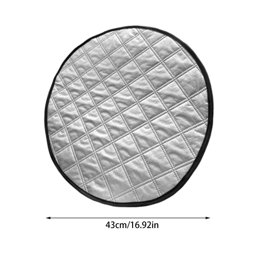 Car Steering Wheel Sun Cover 43cm – Aluminum Foil Folding Heat & UV Insulation Shield for Summer Interior Protection