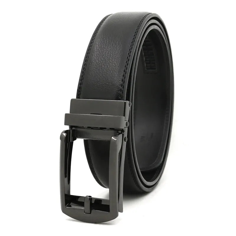 Genuine Leather Men’s Belt - Cowhide Luxury Automatic Buckle Business Casual Designer Waist Belt