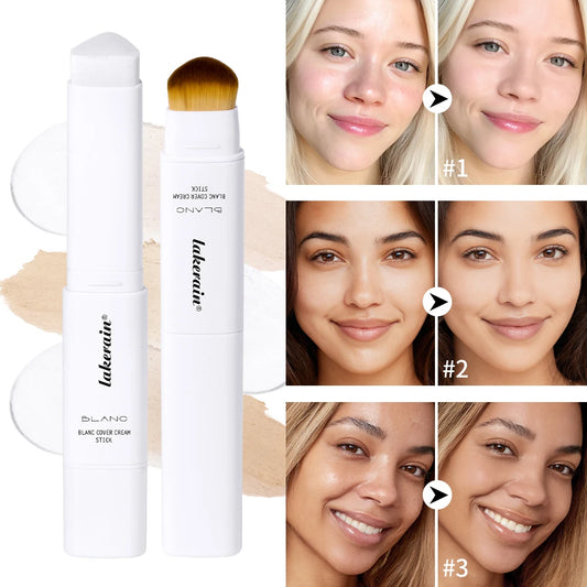 Color Changing Foundation Stick - Waterproof Dual-Ended High Coverage Makeup with Brush