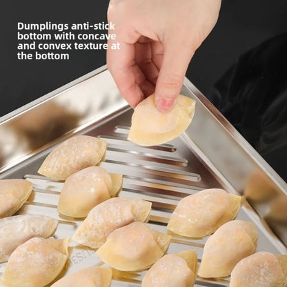 Stainless Steel Baking Trays 3-Piece Set - Non-Stick Roasting Pans with Lids for Meat, Vegetables & Baking