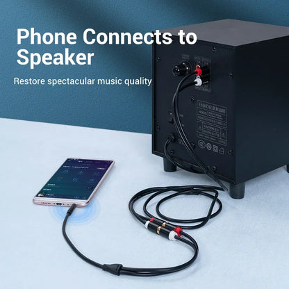 Vention 3.5mm to Dual RCA Female AUX Audio Splitter Cable Y Adapter for iPhone, PC, Speakers & Stereo Systems
