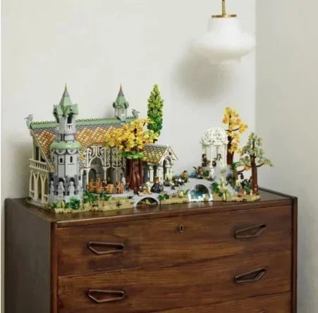 Rivendell Street View Building Blocks Set - 6167pcs Film Series Model, Compatible with 10316 Style Bricks, Ideal Gift for Kids