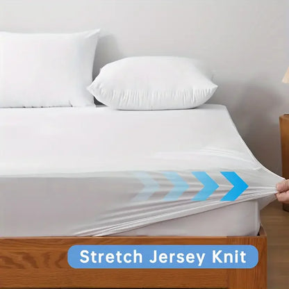 Waterproof Mattress Protector Cover - Ultra-Soft Breathable Knitted Fitted Bed Sheet Bedroom Essential