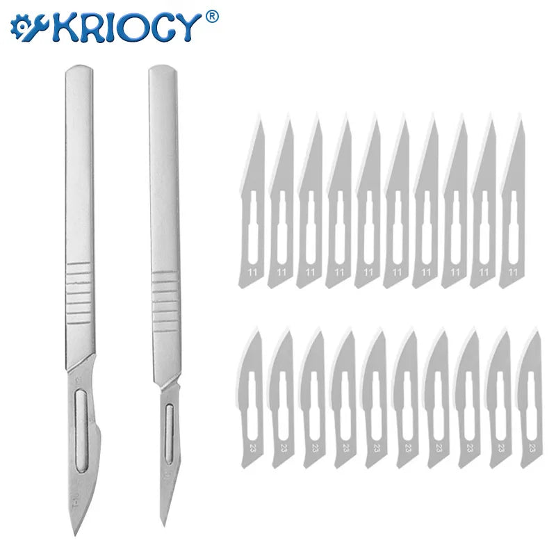 Carbon Steel Surgical Scalpel Set – Blades & Handle for DIY Cutting, PCB Repair, and Animal Surgery