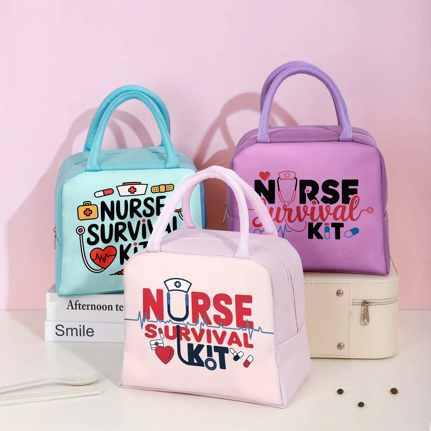 Nurse Image Theme Insulated Lunch Bag - Perfect for Students, Adults, Work, and Daily Use
