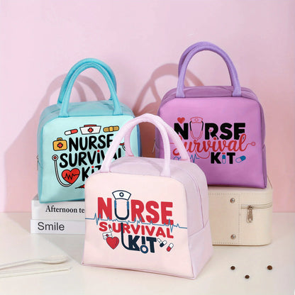 Nurse Image Theme Insulated Lunch Bag - Perfect for Students, Adults, Work, and Daily Use