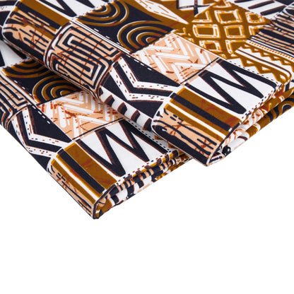 African Wax Kente Print Fabric - 3/6 Yard 100% Polyester Party Dress Material