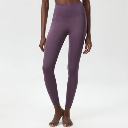 Women’s High Waist Sports Leggings – Solid Color Soft Yoga Pants & Breathable Gym Tights