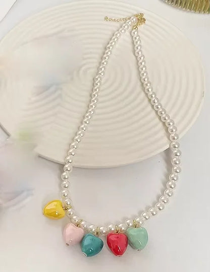 Luxury Pearl Necklace for Women - Adjustable Square Chunky Resin Statement Jewelry