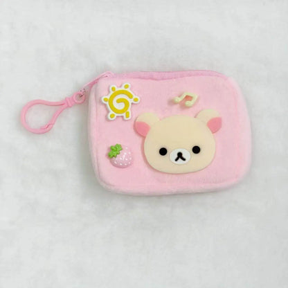 Kawaii Rilakkuma Plush Coin Purse - Portable Cartoon Keychain & Backpack Decoration Gift