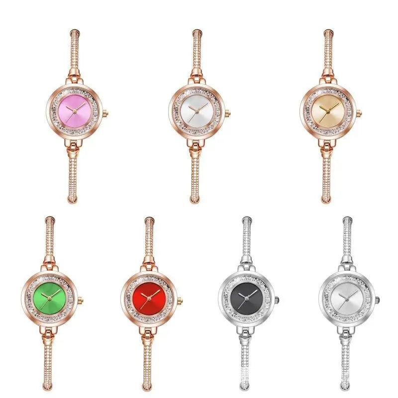 2024 Fashion Women's Wristwatch – Gold Bracelet with Small Dial, Elegant Quartz Steel Watch for Women