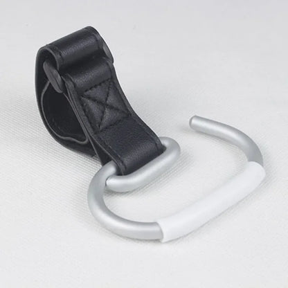 PU Leather Stroller Hooks - 360° Rotating Multifunctional Bag Clips & Stroller Accessories Gift