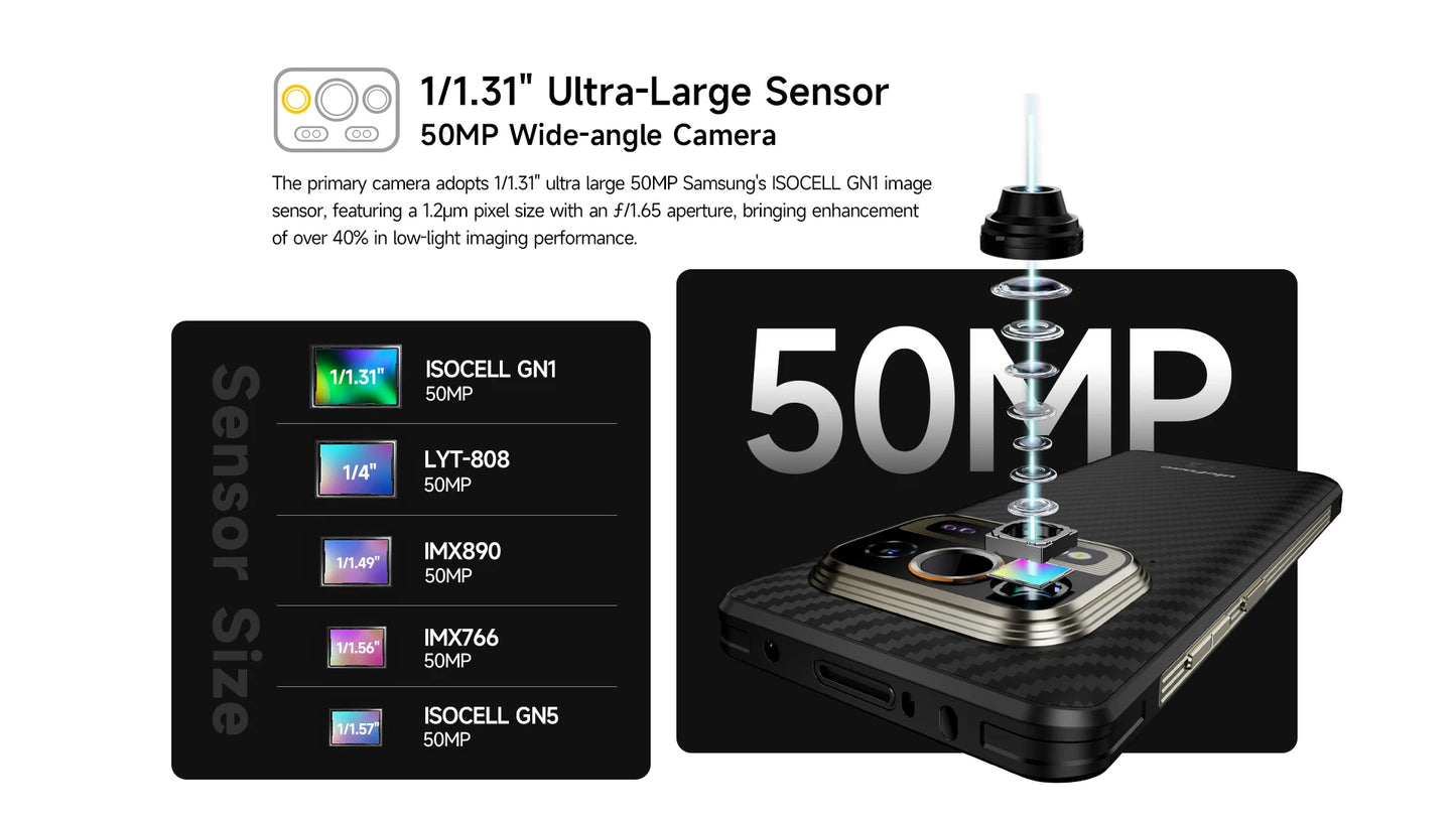 Ulefone Armor 25T Pro 5G Rugged Phone - Thermal Imaging, Android 14, 33W Fast Charging, 50MP+64MP, NFC, Waterproof Smartphone