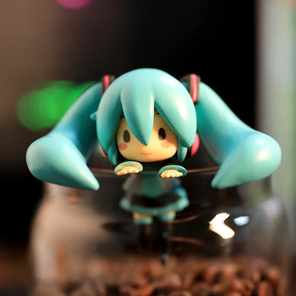 8CM Anime Hatsune Miku Q-Version Figure – Ponytail Cup Pressing PVC Model Toy, Collectible Doll Ornament Gift