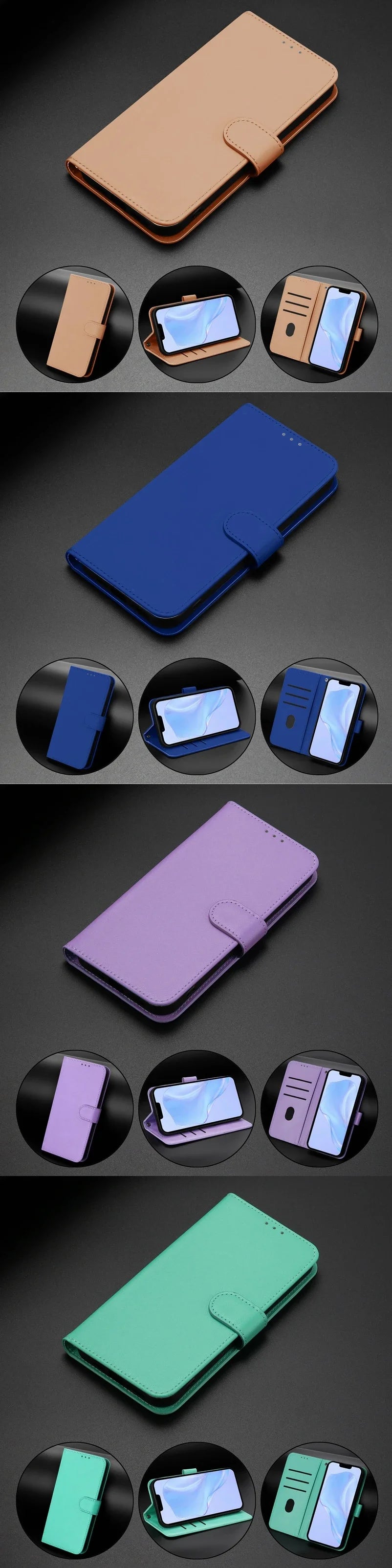 iPhone 16 Series Wallet Leather Flip Case – Protective Cover for 16, 16 Pro, 16 Pro Max & 16 Plus