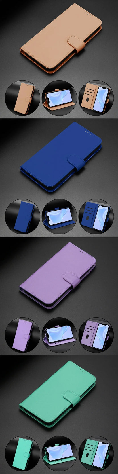 iPhone 16 Series Wallet Leather Flip Case – Protective Cover for 16, 16 Pro, 16 Pro Max & 16 Plus