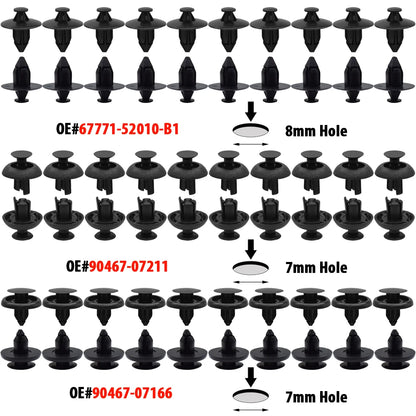 Erick’s Wiper 200-Pcs Auto Body Trim Clip Set – 9 Sizes Push Pin Rivets Bumper Retainers for Toyota Corolla, RAV4, Yaris, Prius, Lexus