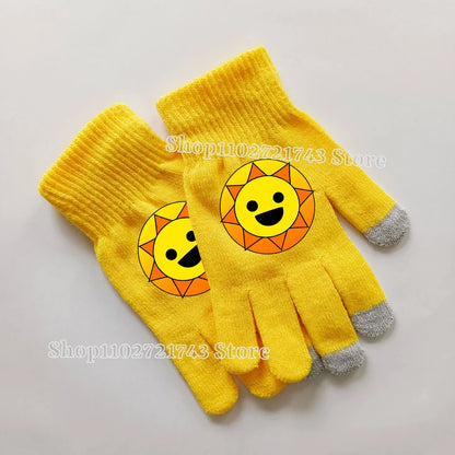Sprunki Knitted Gloves for Kids - Cute Cartoon Touchscreen Winter Warm Mittens for Boys & Girls